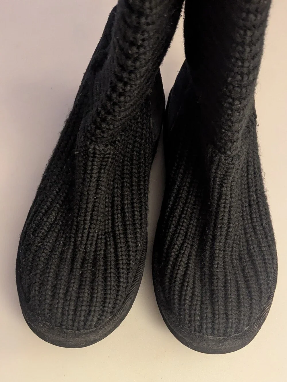 UGG Australia Cardy Women's Classic Black Knit Boots. Size 10.